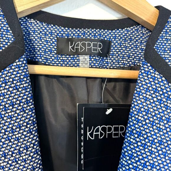 Kasper Blue Open Front Blazer Size 10 NWT - Picture 3 of 9